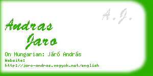andras jaro business card